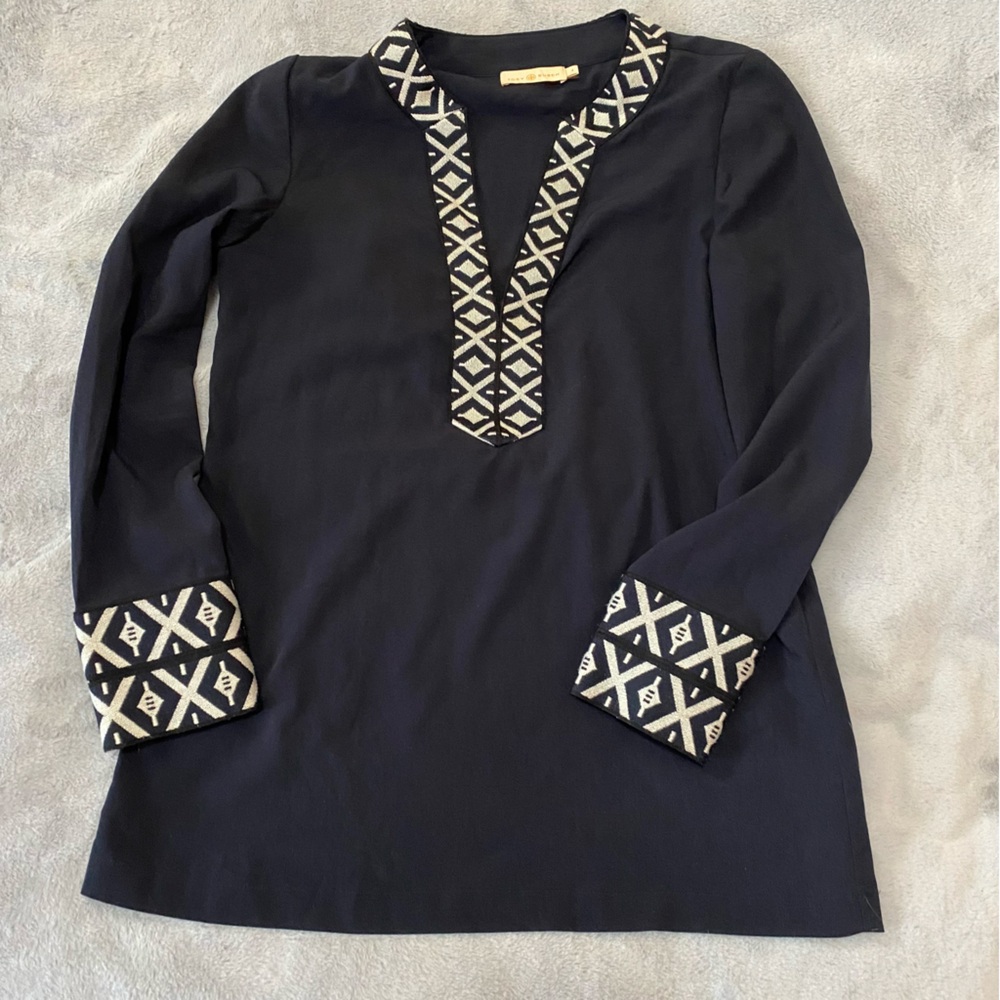 Tory Burch Ariana embroidered V-neck tunic